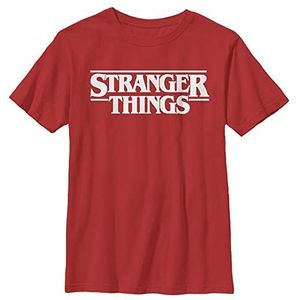 Stranger Things Uniseks T-shirt met korte mouwen voor kinderen, rood, Eén maat