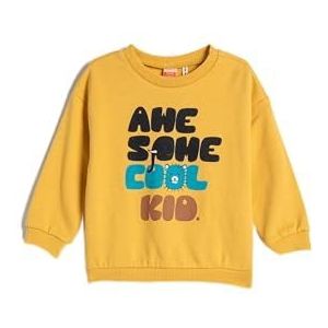 Koton Babyboy sweatshirt bedrukt geborsteld interieur lange mouwen ronde hals katoen, geel (161), 6-9 Monate