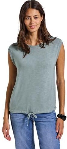 Street One Dames Shirt met decoratieve banden in Blauw, in size: 34