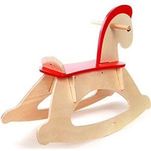 Hape Grow-with-me Rocking Horse, Kids Wooden Rocking Horse, Balanced Ride-On Pony with Adjustable Backrest and Guardrail