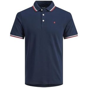 JACK & JONES PLUS SIZE Slim Fit Polo JJEPAULOS Plus Size met Contrastbies Navy Blazer