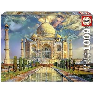 Educa - Puzzel 1000 stukjes voor volwassenen | Taj Mahal incl. Fix puzzel lijm vanaf 14 jaar (19613)