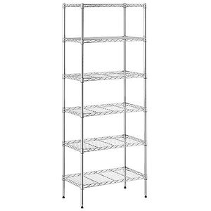 Furinno Metalen opbergrek, roestvrij staal, 6-laags, 23 x 13 x 59