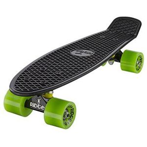 Ridge 22 inch Mini Cruiser Board Retro skateboard, volledig uitgerust, Limited Edition, wit o zwarte assen, volledig ontworpen en geproduceerd in de EU