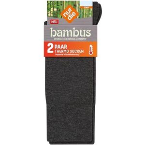 Nur Die Bamboe thermosok dikke warme zachte wintersok thermosok ademend heren, antraciet., 46 EU