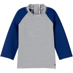 Petit Bateau Anti-UV T-shirt met lange mouwen voor baby's, Middeleeuws blauw/wit (marshmallow), 6 Maanden