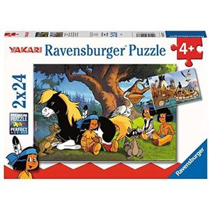 Ravensburger Kinderpuzzle 05577 - Yakari und seine Freunde - 2x24 Teile Yakari Puzzle für Kinder ab 4 Jahren