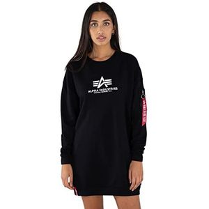 ALPHA INDUSTRIES Dames Basic Long Sweater Os Wmn Hoodie, zwart, XL