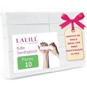LALILL 10 stuks White Nail Polish Block Nagelvijl 9,5 x 2,5 x 2,5 cm - Schuurblok - Vijl om te slijpen - Nagelpolijstblok - Schuurblok voor manicure
