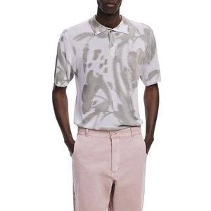 T-shirt - Multicolor - Polo met Korte Mouwen - Regular Fit - Knoopkraag - Abstracte Kleurverloopprint