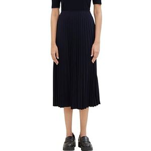 TOM TAILOR - 10668 - Midi Rok - Sky Captain Blue - Plissé-structuur, Elastische Tailleband, Zacht Polyester