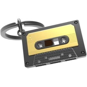 Metalorfose MTM219-04 sleutelhanger, cassette, zwart en goudkleurig, Noir et Or, Eén maat, 34