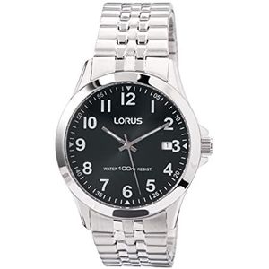 Lorus Klassiek herenhorloge roestvrij staal met metalen band, zwart, klassiek