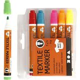 Creativ Textiel Markers, neon kleuren, One Size