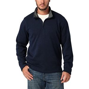 Wrangler Authentics Heren trui fleece trui met kwartrits, Blauw, XXL