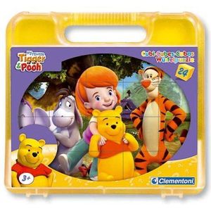 Clementoni 42497 Puzzelkoffer met 24 dobbelstenen - WD My Friends Tigger & Poeh, 24-delig