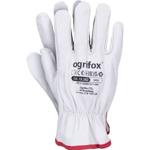 Ogrifox OX-DRIX Beschermende Handschoenen, Werkhandschoenen, Ox.18.382 Drix, Wit, Maat 10, 120 Paar