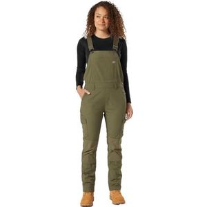 Dickies - Overalls voor dames, Rinsed Utility Bib Overalls, Boyfriend Fit, Gespoeld Militair Groen, XS