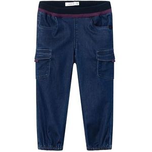 NMFBELLA R DNM Cargo 8146-TO R, donkerblauw (dark blue denim), 86 cm