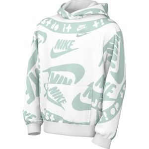 Nike FD3168-346 K Club FLC HBR PO Hoodie AOP Sweatshirt Unisex Jade Ice/White/Jade Ice Maat M
