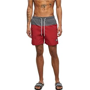 Urban Classics Heren zwembroek Block Swim Shorts, zwemshorts voor mannen, verkrijgbaar in meer dan 20 kleuren, maten XS - 5XL, Brickred/Darkshadow, XL