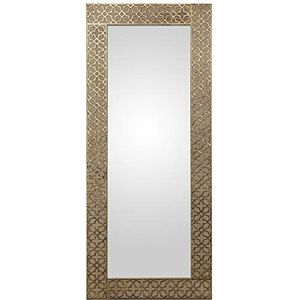 Rechthoekige spiegel van hout met arabessssteenmotief, goudkleurig, 138 x 58 cm