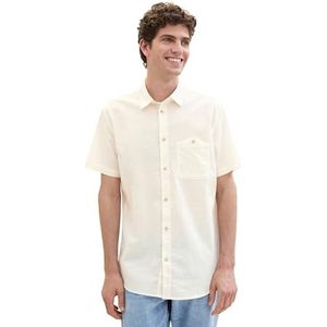 TOM TAILOR Denim heren overhemd, 10338 - Zacht Licht Beige, XXL