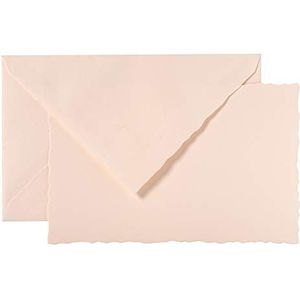 Lalo 25205L - set met 10 kaarten 9,7 x 15,2 cm 300 g en 10 gevoerde enveloppen met gekartelde randen, 10 x 15,8 cm, roze