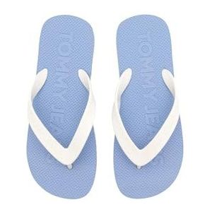 Tommy Jeans Dames TJW Logo FLIP Flop, matig blauw, 4 UK, Matig blauw, 37 EU