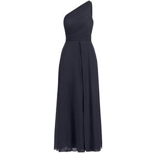 APART Fashion Abendkleid jurk met één schouder voor dames, blauw (Midnight Blue), 8, Middernacht Blauw, 34