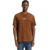 TOM TAILOR DENIM - Shirt - Ombregrijs - Ronde Hals - Halve Mouw