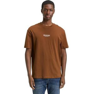 TOM TAILOR DENIM - Shirt - Ombregrijs - Ronde Hals - Halve Mouw