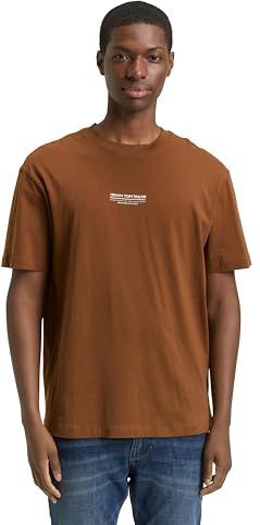 TOM TAILOR DENIM - Shirt - Ombregrijs - Ronde Hals - Halve Mouw