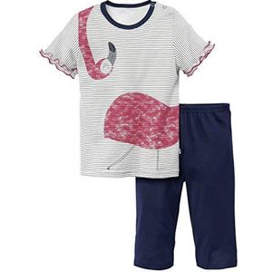 CALIDA Tweedelige pyjama voor meisjes met flamingo, blauw (Peacoat Blue 488), 104 cm