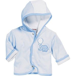 Schnizler Kinderjasje, van 100% katoen, comfortabele, zachte babyjas met capuchon, met olifant-motief, blauw (Bleu 17), 74 cm