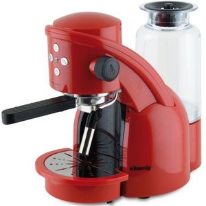 H.Koenig XPS15 espressomachine met pads, 1360 W, rood
