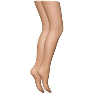 DIM Sublim Ventre Plat panty voor dames, verpakking van 2 stuks, Beige (Gazelle), 34-36