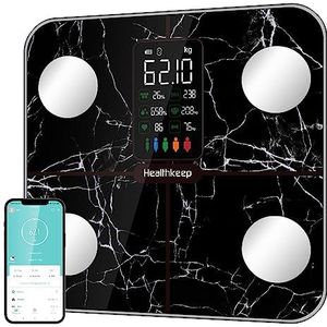Healthkeep - Digitale Personenweegschaal - Zwart - Lichaamsvetanalyse