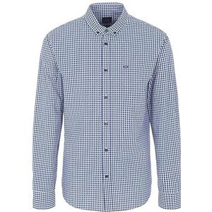 Armani Exchange Heren Regular Fit, Rosin Micro patroon, geborduurd logo shirt, blauw, XS