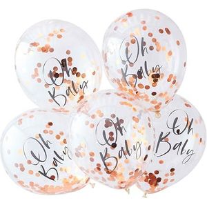 Ginger Ray Rose Gold Oh Baby Confetti Ballonnen Douche Party Decoraties 5 Pack