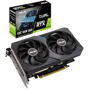 ASUS GeForce Dual RTX 3060 12 GB V2 OC Edition Gaming Grafische kaart (GDDR6 geheugen, PCIe 4.0, 1x HDMI 2.1, 3x DisplayPort 1.4a, Dual RTX3060-O12G-V2)
