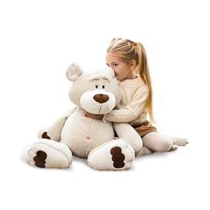 NICI 49446 Knuffeldier Bendix 70 cm crème schurend duurzaam knuffeldier van zacht pluche, schattig pluche dier om te knuffelen en te spelen, voor kinderen en volwassenen, leuk cadeau-idee