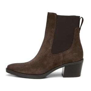 Marc O'Polo - Enkellaarsjes - Bruin - Leer - Blokhak