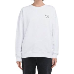 Replay Oversized sweatshirt voor dames, 001, wit, S