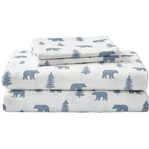 Eddie Bauer Bears and Trees Sheet Set, Twin, Medium Blue