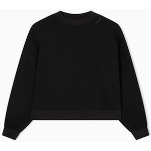 Armani Exchange - Sweatshirt - Zwart - Cuffed Sleeve Logo Lettering Relaxed Fit