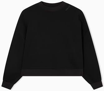 Armani Exchange - Sweatshirt - Zwart - Cuffed Sleeve Logo Lettering Relaxed Fit