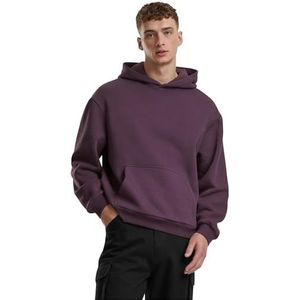 Urban Classics Fluffy Hoody, casual hoodie voor heren, oversized fit, maten S-5XL, plumpurple, 5XL