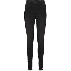 Noisy May Nmcallie HW Skinny Black Jeans Noos Dames, zwart denim, 25W x 30L