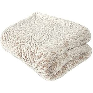 Sleepdown Luxe Tone Faux Fur Natuurlijke Gooi Over Sofa Super Zachte Warme Gezellige Bed Deken Sprei Met - 150 cm x 200 cm